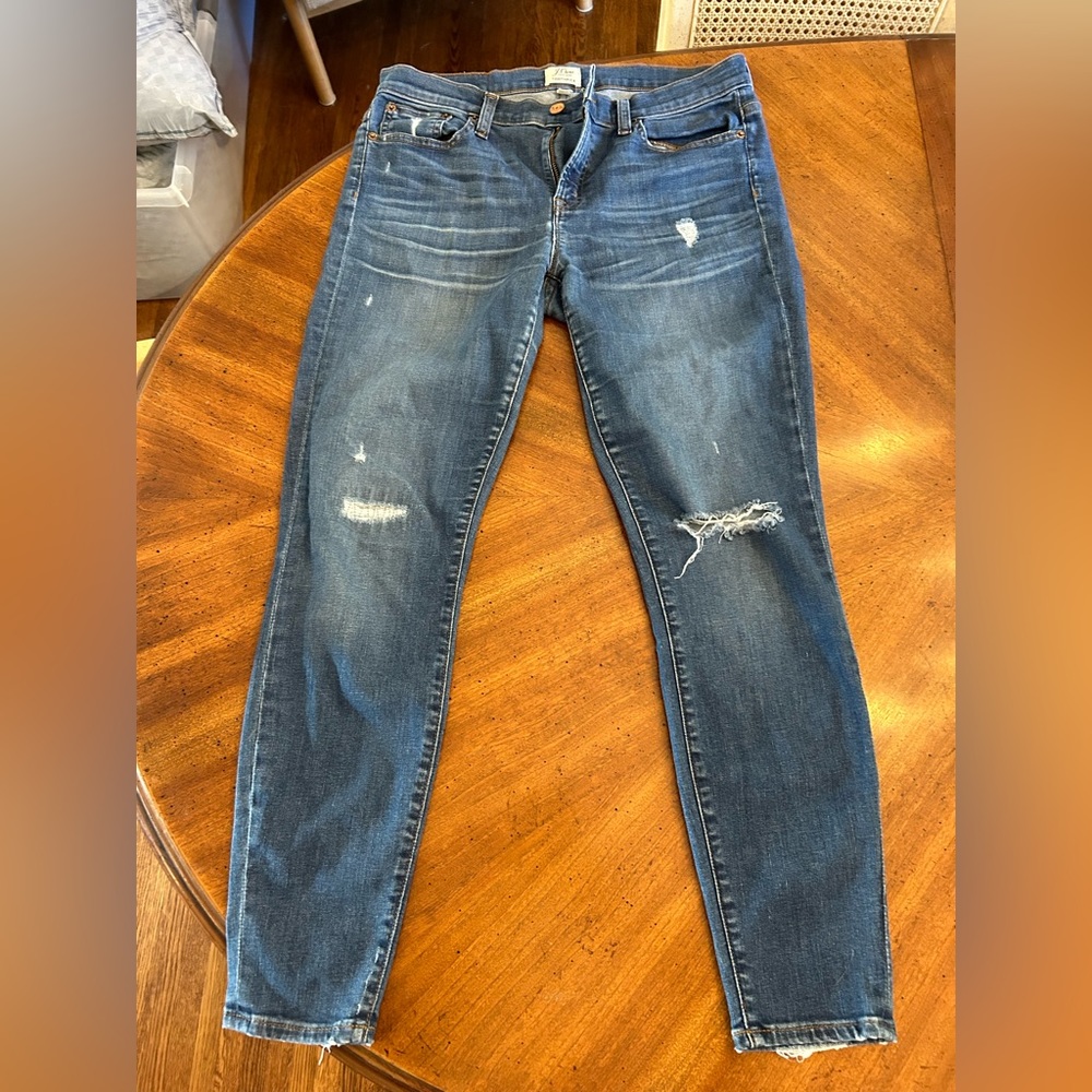 Jcrew Mid Rise Distressed Toothpick